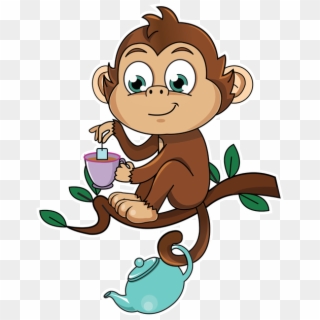 Cute Monkey Stickers Messages Sticker-7 - Cartoon, HD Png Download