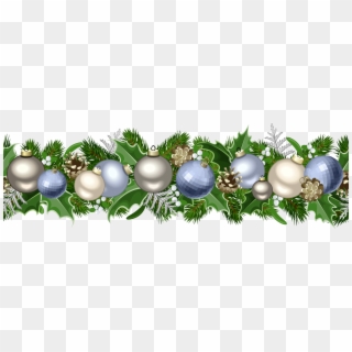 5000 X 1536 25 0 - Blue Christmas Garland Clipart, HD Png Download