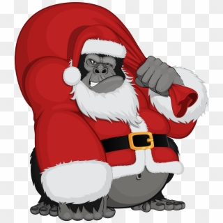 Monkey Santa Png Clipart Image - Christmas Monkey Clip Art, Transparent Png