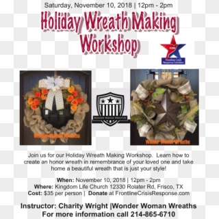 Holiday Wreath Making Workshop - Flyer, HD Png Download
