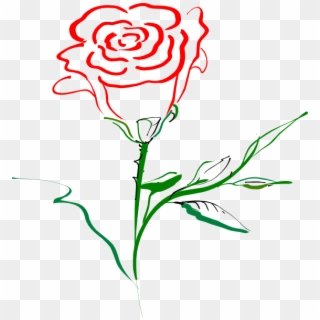 Rose Vine Png - Red Rose Outline Png, Transparent Png