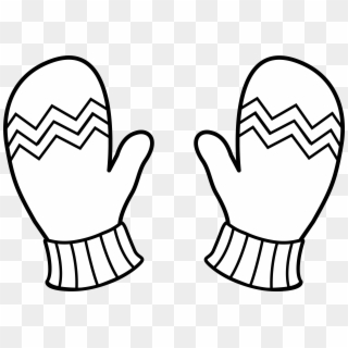 mitten black and white clipart