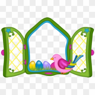 Easter Window With Eggs And Chicken Png Clipart - Window Clipart Png, Transparent Png