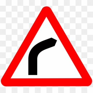 Clipart Roadsign Curve Ahead - Road Sign Curve Ahead, HD Png Download