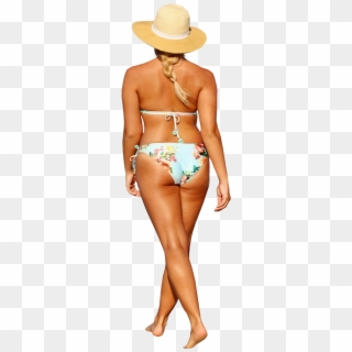 Female Strolling On Beach In Bikini - Bikini Beach Png, Transparent Png