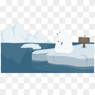 Polar Bear Ice Melting - Polar Bear On Ice Clipart Png, Transparent Png