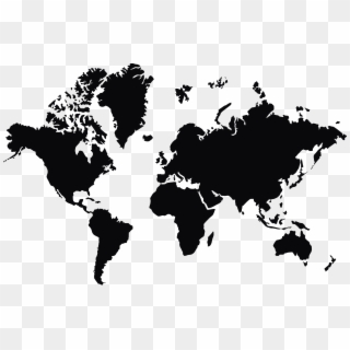 World Map Png - World Map Vector Black And White, Transparent Png
