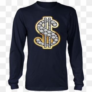 Diamond Dollar Sign T Shirt Gold Cash Money Graphic - Science Related Christmas Shirts, HD Png Download