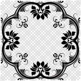 Download Vector Design Black And White Floral Png Clipart - Ornament Vector, Transparent Png