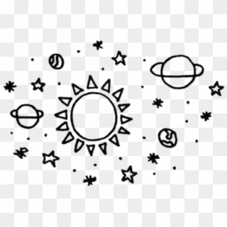 Moon Stars Sun Blackandwhite Space Black And White Planets Tumblr Drawing Hd Png Download 1024x1024 Pngfind