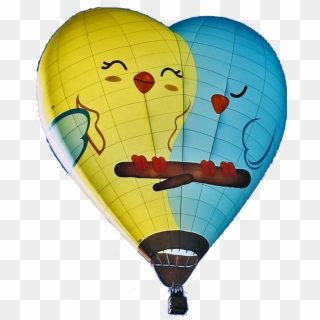 Loverbirds - Animated Hot Air Balloon Png, Transparent Png