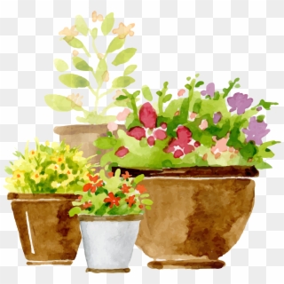 Euclidean Flowerpot Adobe Illustrator - Potted Plants Painting, HD Png Download
