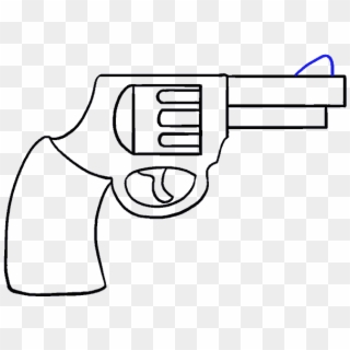 How To Draw Cartoon Revolver In Few - Cartoon Gun Drawing, HD Png Download