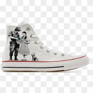 Banksy Oz Custom High Top Converse - Banksy Stop And Search, HD Png Download