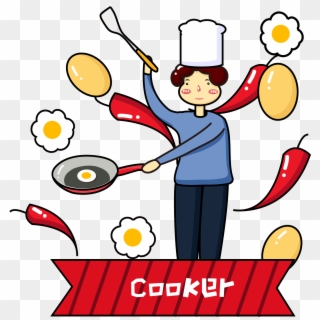 Chef Cooking Eggs Omelet Png And Vector Image - Cooking, Transparent Png