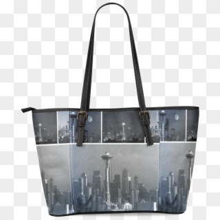 Grey Seattle Space Needle Collage Leather Tote Bag/large - Tote Bag, HD ...