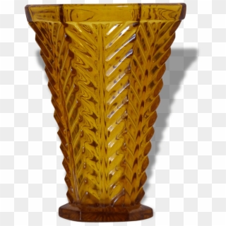 Idee Decoration Grand Vase Transparent Beautiful Gallery - Vase Verre Moulé Art Déco Orange, HD Png Download