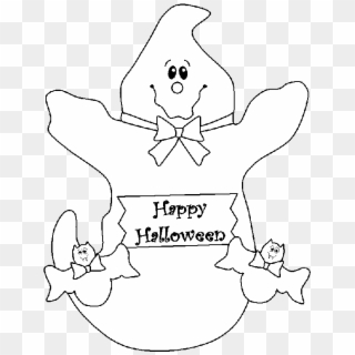 More Kids Fun - Halloween Ghost Coloring Pages, HD Png Download