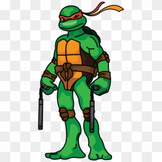 Michelangelo Ninja Turtle Drawing, HD Png Download