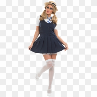 School Girl Tutu Costume Sc 1 St Mega Fancy Dress - Dress Up Theme Letter N, HD Png Download