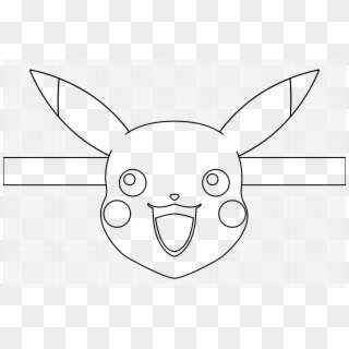 Pikachu Face Mask Blank For Colouring - Monochrome, HD Png Download