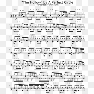 The Hollow By A Perfect Circle Sheet Music For Percussion - Violin Brahms Noten Ungarischer Tanz, HD Png Download