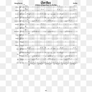 Gorillaz Sheet Music For Clarinet, Piano, Alto Saxophone, - Chattanooga Choo Choo Score, HD Png Download