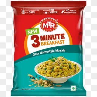 Mtr 3 Minute Masala Oats Pouch - Mtr 3 Minute Breakfast, HD Png Download