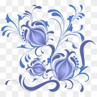 Floral Designs Png - Blue Flower Design Png, Transparent Png