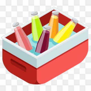 Red Cooler With Drinks Png Clip Art Image, Transparent Png