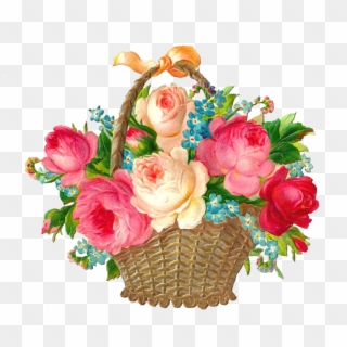 Free Png Download Gift Baskets Clipart Png Photo Png - Basket Of Flowers Clipart, Transparent Png