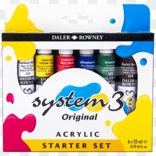 Daler-rowney System 3 Acrylic Color Starter Set - Acrylic Paint, HD Png Download