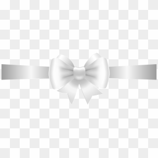 Clipart Bow Black And White - White Ribbon Bow Png, Transparent Png