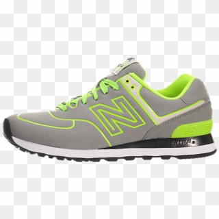 Carries New Balance 574 Trainers Grey / Neon Green - Ml574ney, HD Png Download