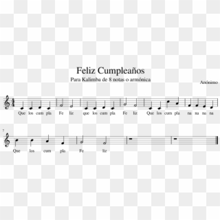 Feliz Cumpleaños Sheet Music Composed By Anónimo 1 - Sheet Music, HD Png Download