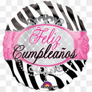 Feliz Cumpleaños - Pink And Zebra Birthday Balloons, HD Png Download