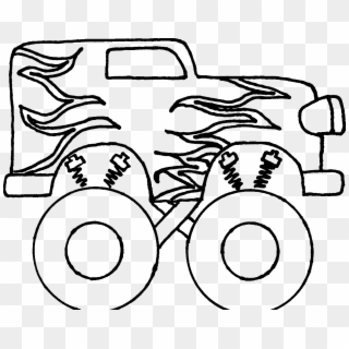 Monster Truck Black And White Free Download Clipart - Easy Steps To Draw A Monster Truck, HD Png Download