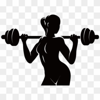 Png Black And White Download Physical Fitness Logo - Weight Lifting Woman Silhouette, Transparent Png