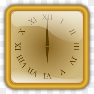 Clock, Golden, Number, Roman, Square, Watch - Square Object Clip Art, HD Png Download