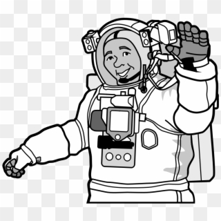 Clipart - Smiling Astronaut - Astronaut Clipart Black And White, HD Png Download