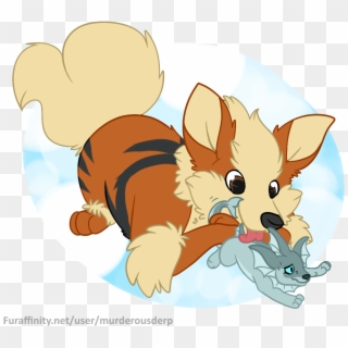 Arcanine Uses Lick On Waterlily - Cartoon, HD Png Download