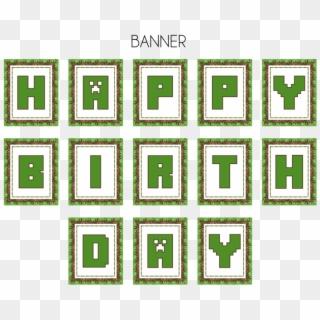 Minecraft Happy Birthday Banner Printable Free, HD Png Download