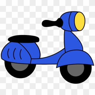 Little Blue Motor Scooter Clipart - Moped Clipart, HD Png Download