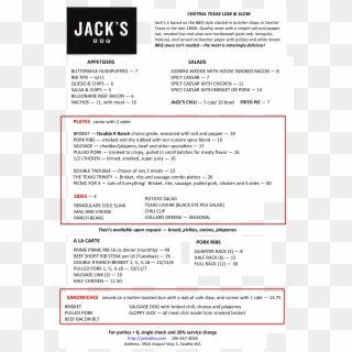 Jack's Lunch And Dinner Menu - Back Bakerman Soul Clap Remix, HD Png Download