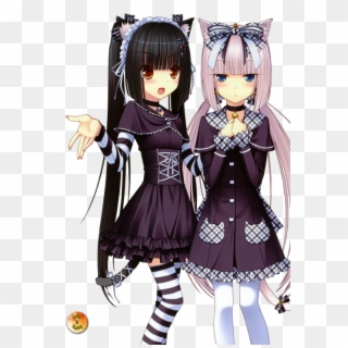 Anime Cat Girl Twins, HD Png Download