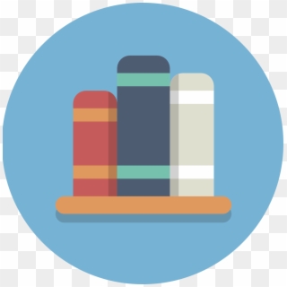 Circle Icons Bookshelf - Library Icon Png, Transparent Png