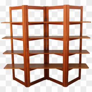 Graphic Free Stock Bookcase Drawing Builtin - Danish Teak Shelf Room Divider, HD Png Download