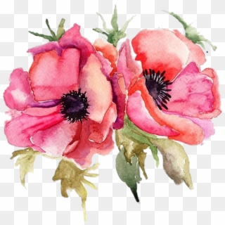 Poppyflower Sticker - Flowers In Water Color, HD Png Download