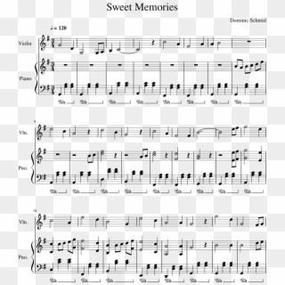 Sweet Memories Sheet Music For Violin, Piano Download - City Of Stars Violin Sheet Music, HD Png Download