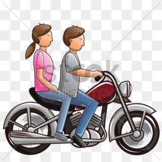 Couple Riding Motorcycle - Couple Motorcycle Vector Png, Transparent Png